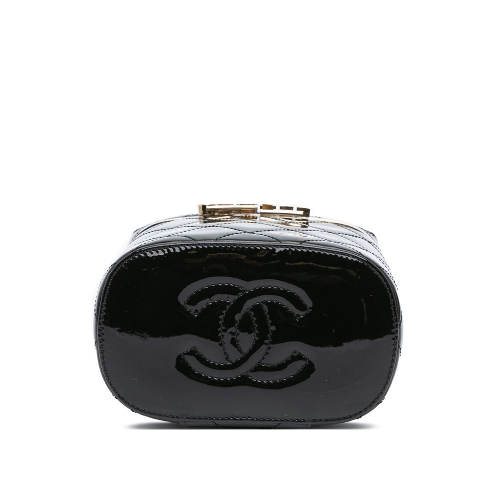 Pre-Loved Chanel Quilted Patent Logo Chain Vanity Case - Picture 3 of 7